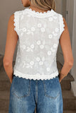 Floral Lace Trim Tank Top