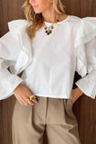 Ruffle-Sleeve Blouse with Elegance