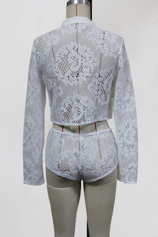 Lace Overlay Short Set