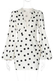 Polka Dot V-Neck Casual Dress