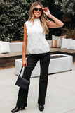 High Neck Textured Knit Sweater Vest
