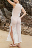Floral Mesh Overlay Cover-Up Dress