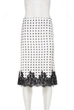 Lace Trim Polka Dot Skirt