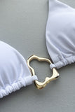 Chic Two-Piece Bikini Set with Gold Accents