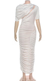 One-Shoulder Ruched Casual Dress