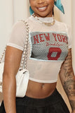 New York Mesh Detail T-Shirt