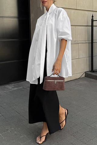 Oversized Tie-Front Blouse