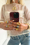 Sheer Mesh Top with Intricate Design
