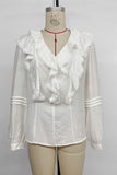 Ruffled V-Neck Blouse