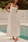 Halter Neck Casual Maxi Dress