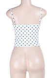 Polka Dot Lace-Trim Tank Top