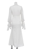 Elegant Dress with Tie Sleeve Detail