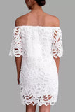 Off-Shoulder Lace Casual Dress