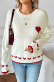 Heart Detail Knit Sweater