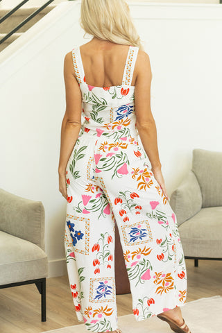 Floral Print Two-Piece Pants Set