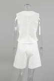 Sleeveless Button-Front Short Set