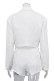 Buttoned Blazer and Shorts Set
