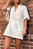 Casual Stitch-Detail Polo Dress