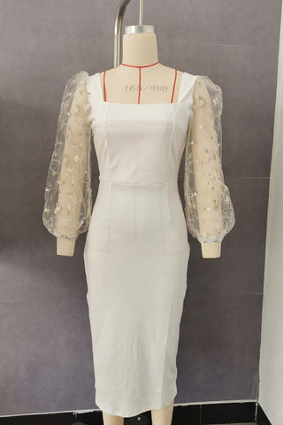 Elegant Square-Neck Casual Dress