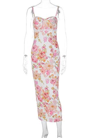 Floral Print Spaghetti Strap Dress