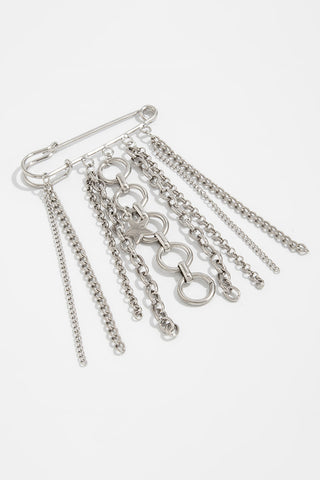 Stylish Chain and Charm Brooch