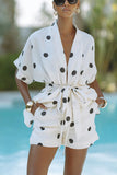 Polka Dot Wrap Shorts Set