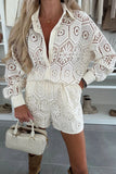 Lace Long-Sleeve Short Set