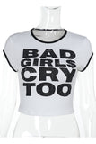 Graphic Crop T-Shirt with Bold Text