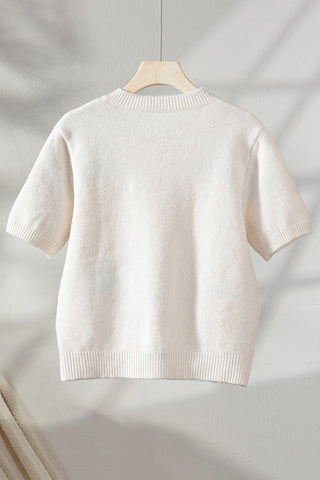Lemon-Patterned Button-Up Sweater