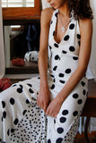 Polka Dot Halter Maxi Dress