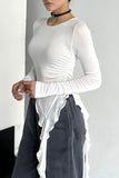 Stylish Long-Sleeve Draped Top
