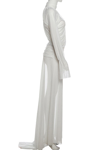 Elegant Ruched Skirt Set