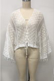 Lace Knit Open-Front Cover-Up