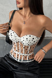 Polka Dot Sheer Bustier Top
