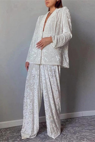 Classic Button-Down Pants Set