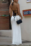 Lace-Up High Neck Sundress
