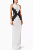 Elegant Lace Panel Maxi Dress