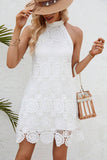Crochet Halter Casual Dress