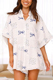 Printed Bow Romper