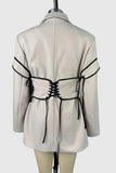 Stylish Lace-Up Jacket Dress