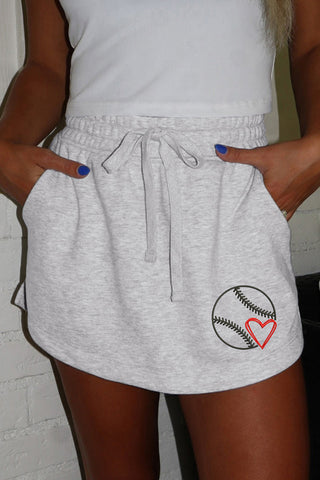 Baseball Heart French Skort