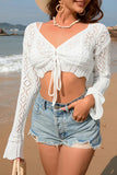 Lace Tie-Front Beach Cover-Up