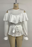 Ruffle Tie-Front Blouse