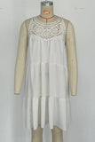 Sleeveless Crochet Trim Casual Dress
