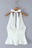 Lace-Up Halter Tank Top