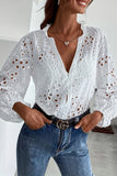 Eyelet Detail Peasant Blouse