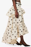 Polka Dot Maxi Skirt with Ruffled Layers