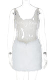 Chic Feathered Evening Dress