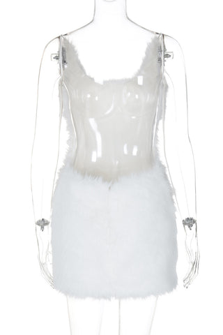 Chic Feathered Evening Dress