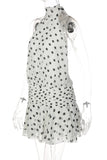 Polka Dot Halter Mini Dress
